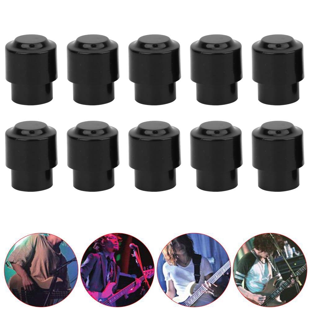 Jelquix 10PCS Electric Guitar Pickup Switch Tip Cap Knob, Durable Accessory for 3-Way or 5-Way Switches, Easy Install in Black/White, Ideal for Musicians (Black)