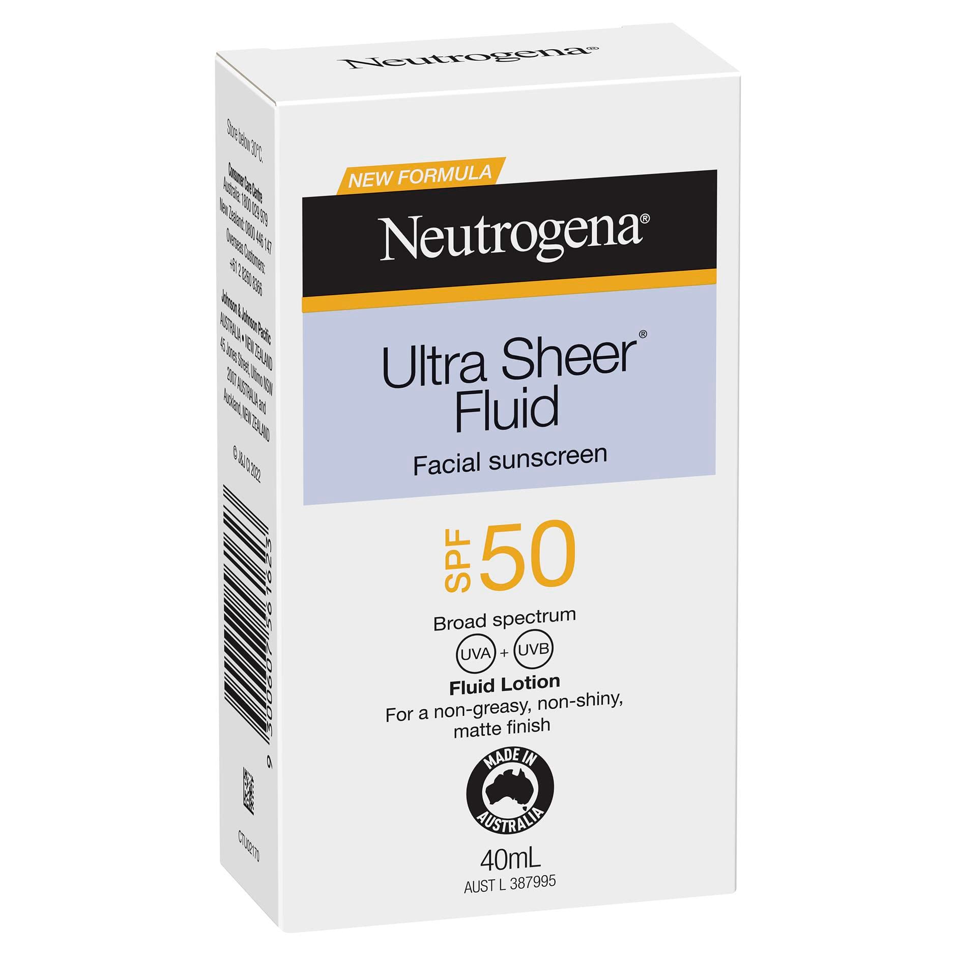 Neutrogena Ultra Sheer Face Fluid Sunscreen SPF 50 40ml