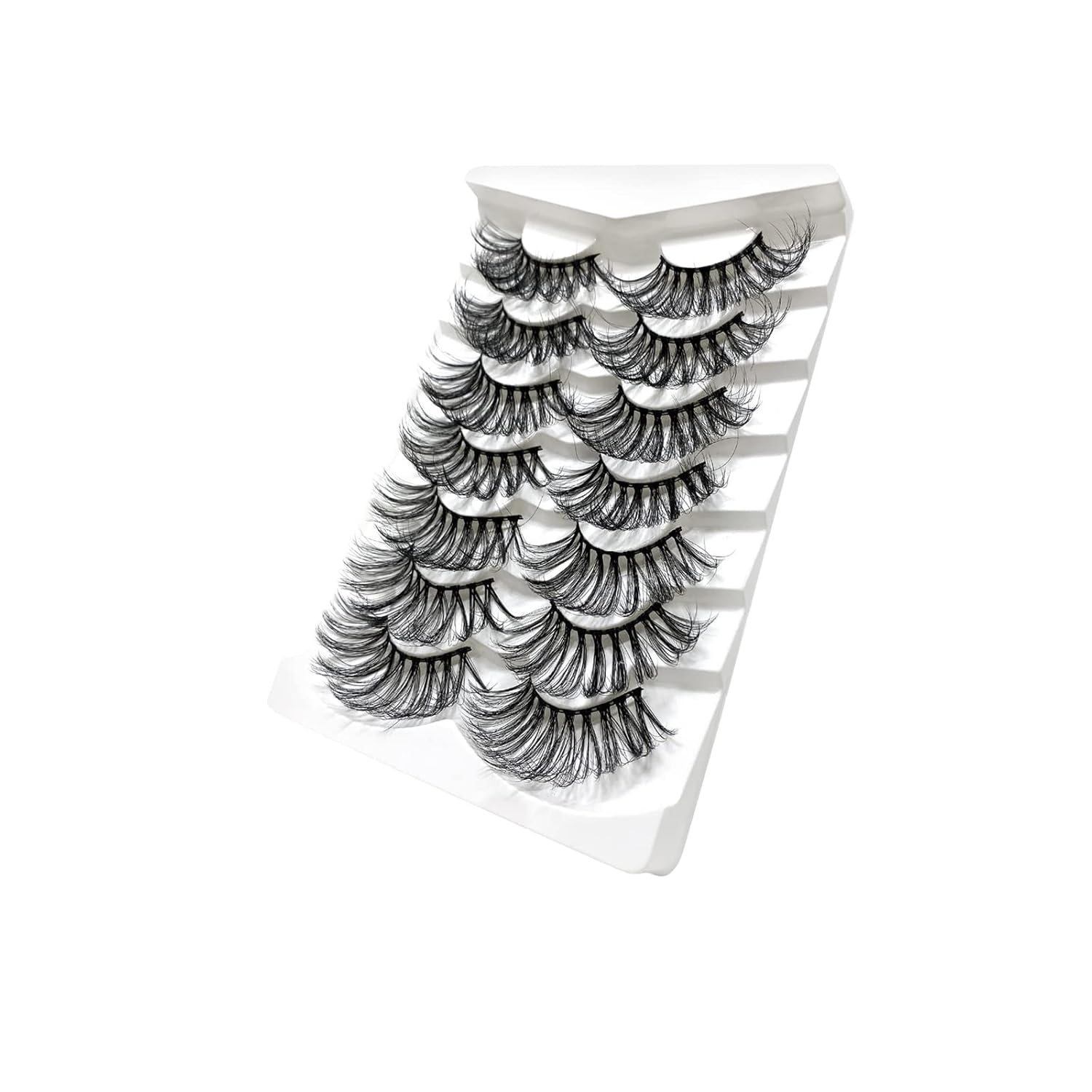 False Eyelashes Pack 7 Pairs 3D Natural Faux Mink Lashes Light Volume Wispy Fluffy Handmade Fake Eyelashes