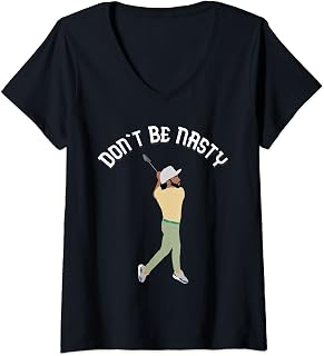 Womens Don't Be Nasty Manolo Funny Golf Slice Humor Golfing Golfer V-Neck T-Shirt