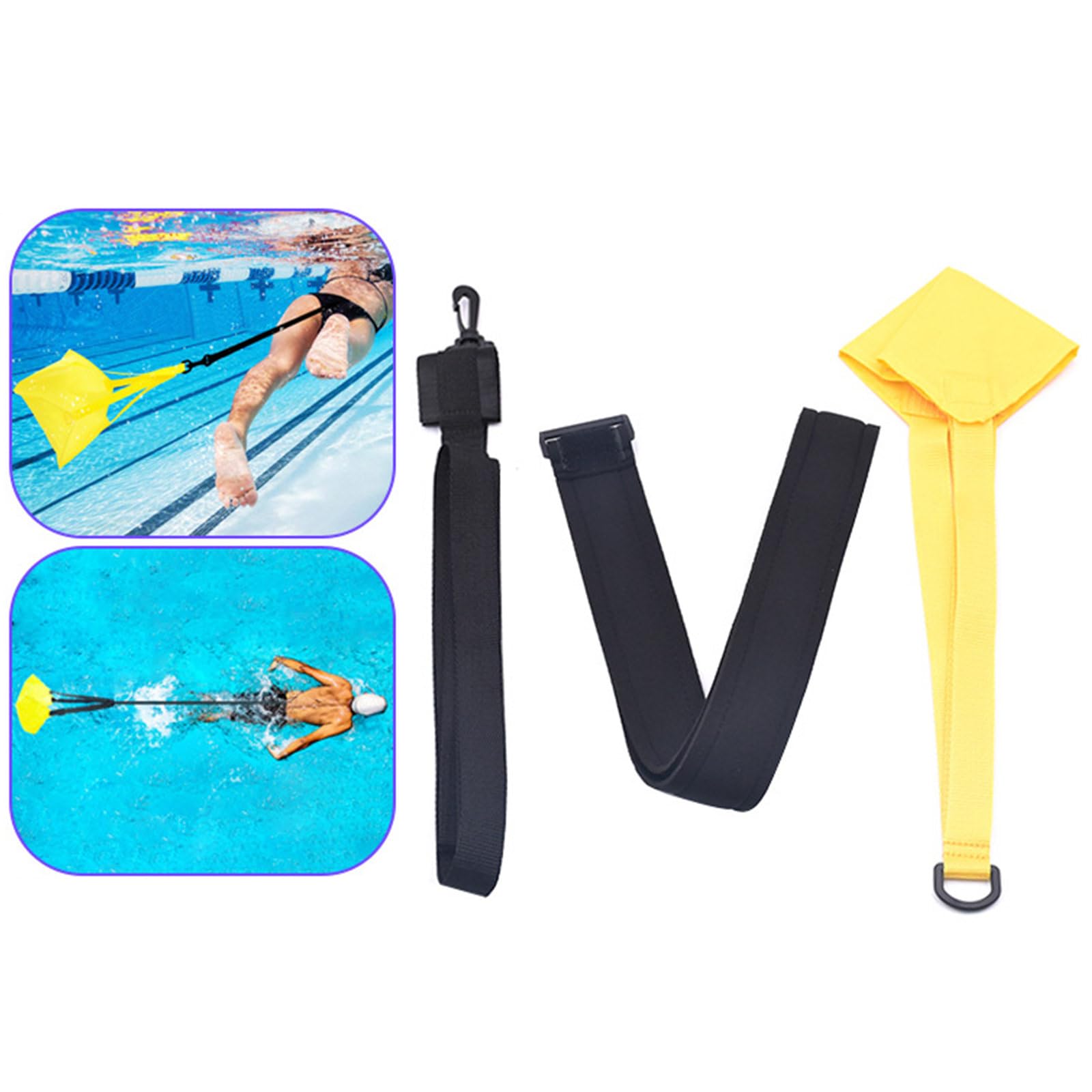 Parachute De Natation Avec Ceinture - Entraînement Résistance, Amélioration Vitesse, Adapté Enfants Et Adultes