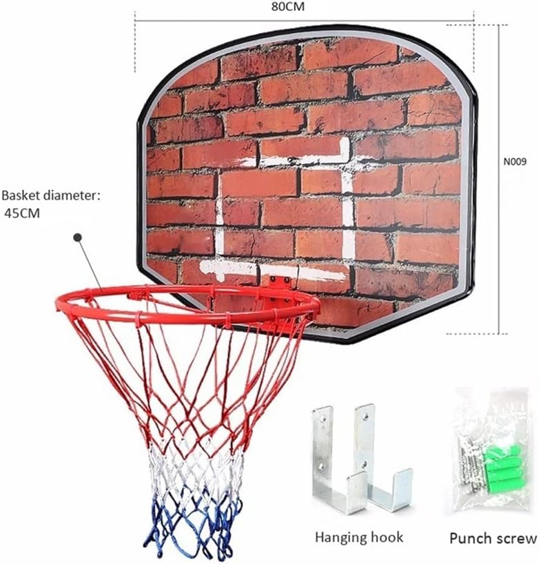 Wall-mountedBasketball+Rim Shatterproof Basketball Hoop Standard Basketball Rim 45CM Suitable For Indoor And Outdoor Use By Adults,Young People And Children Suitable for indoor and outdoor backboards