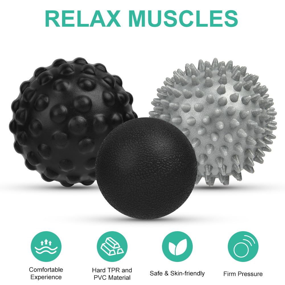 Palla massaggiante per alleviare i muscoli, strumento portatile per tessuti profondi, rilascio della fascia, materiale resistente, 14 x 7 x 4 cm, per yoga, pilates, viaggi e recupero fisico