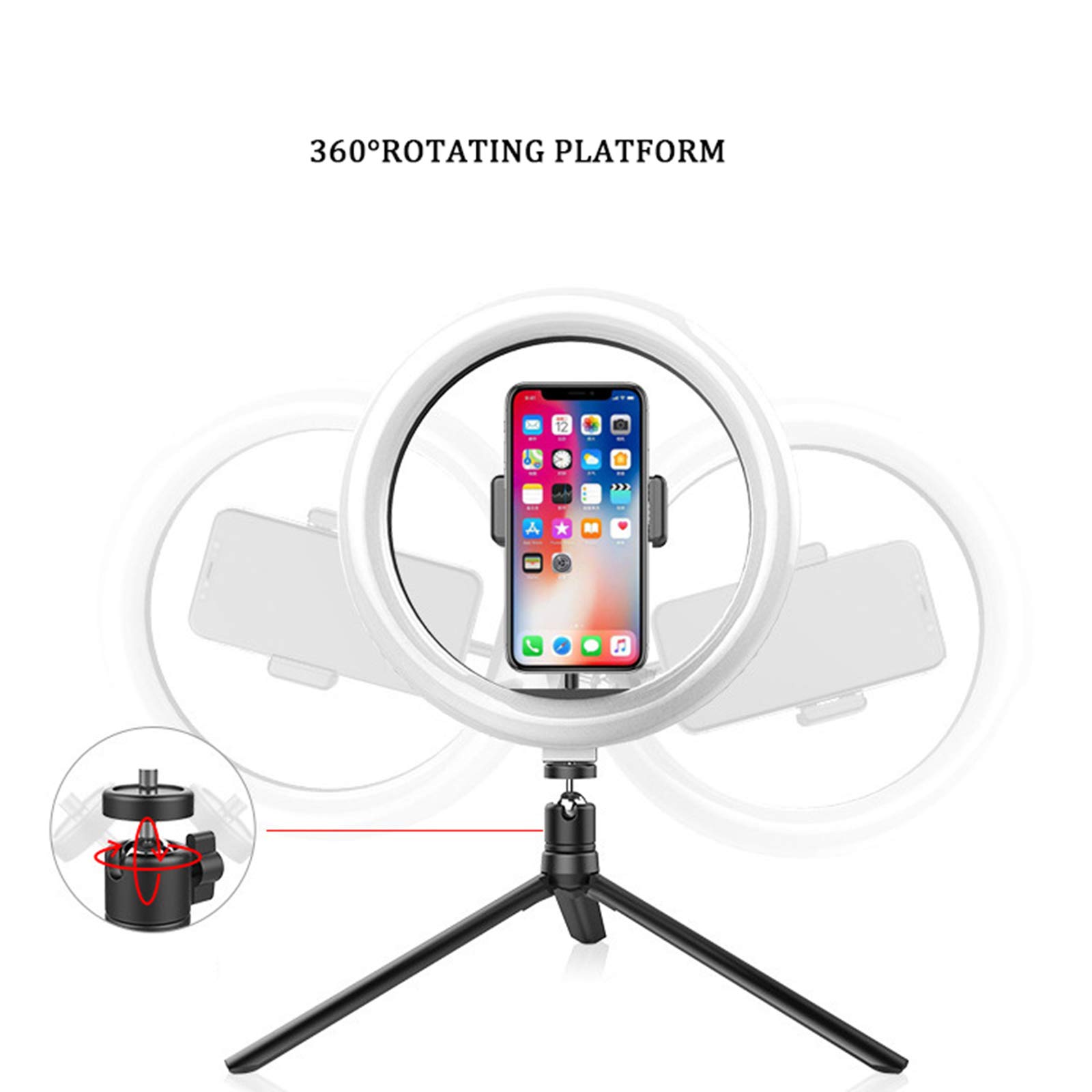 Luce ad Anello da 10", RGB Luce per Selfie con Telecomando Wireless, 3 modalità Colore RGB Colori Dimmerabile Regolabile per Youtube, Trucco, Fotografia, Streaming Live