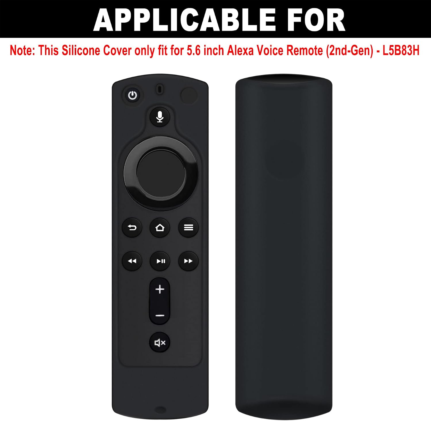 Protective-Silicone-Cover - Allimity Case fit for Amazon 2nd-Gen Fire TV Voice Remote Control L5B83H (Black) (Only Cover, no Remote)