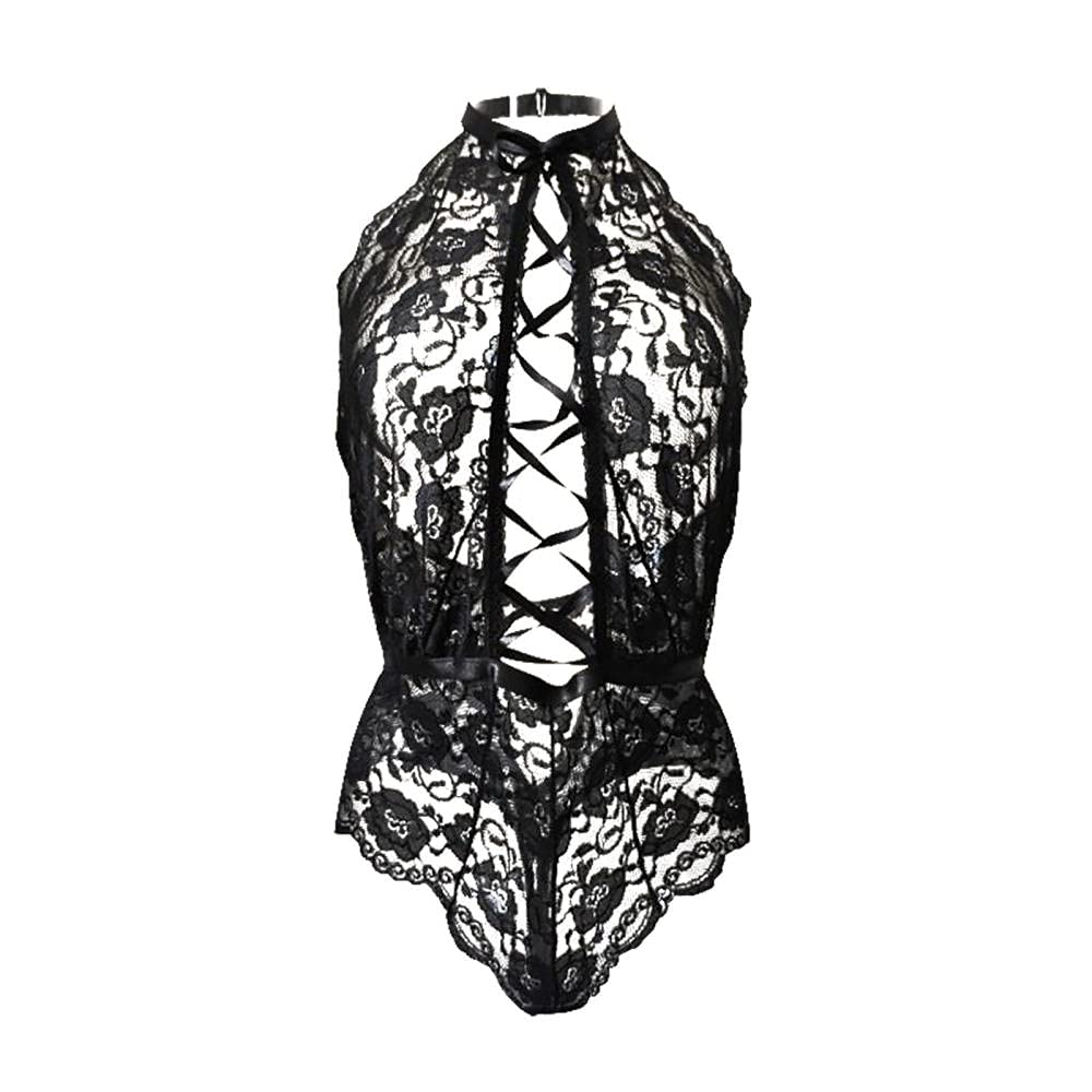Halter Col V Dentelle Femmes Sexy