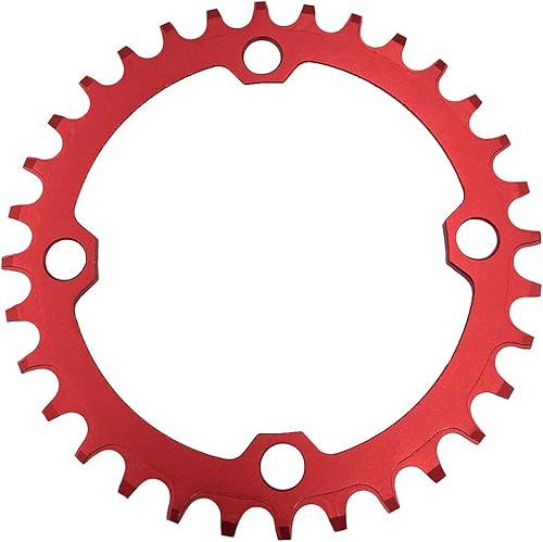 Vista 11 de Plato redondo ovalado 104BCD 30T 32T 34T 36T 38T Plato estrecho ancho para 6/7/8/9/10/11/12 velocidades Azul redondo,Azul ovalado,rojo