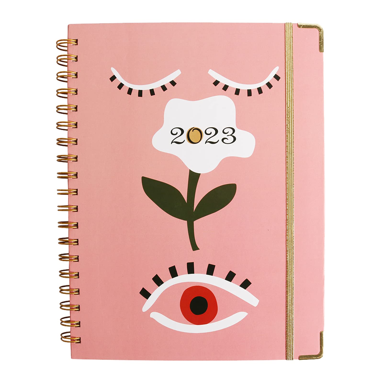 Photo 1 of 2023 Planner Weekly and Monthly 8" x 10" Monthly Expense & Notes, Inner Pocket,Gold Protective Corner,Elastic Band,Adorable Cute Planner 2023 A Style D1-8''-A