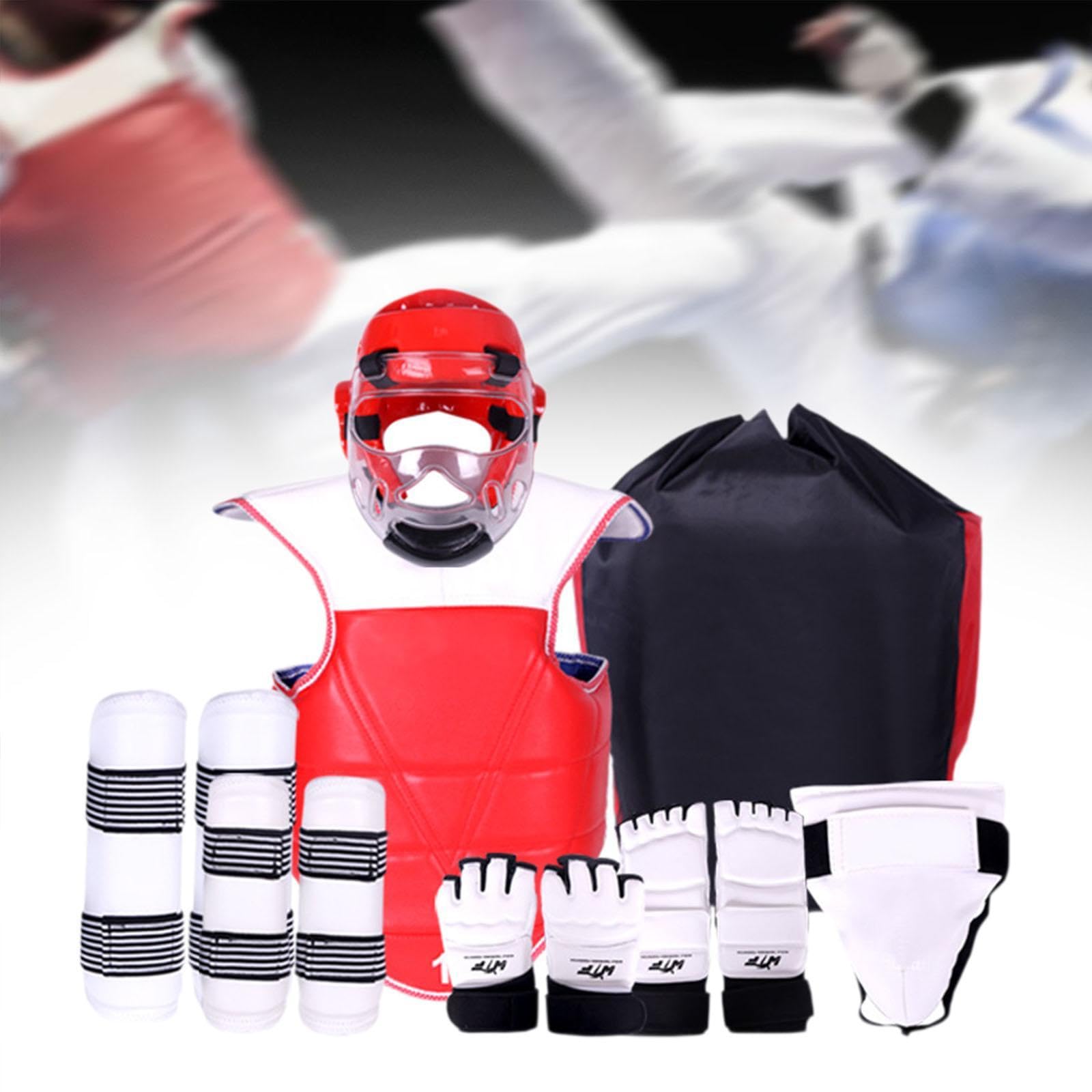 KESOTO 8pcs Taekwondo Splitting Gear Set Boxing Headgear Body Arm Protector