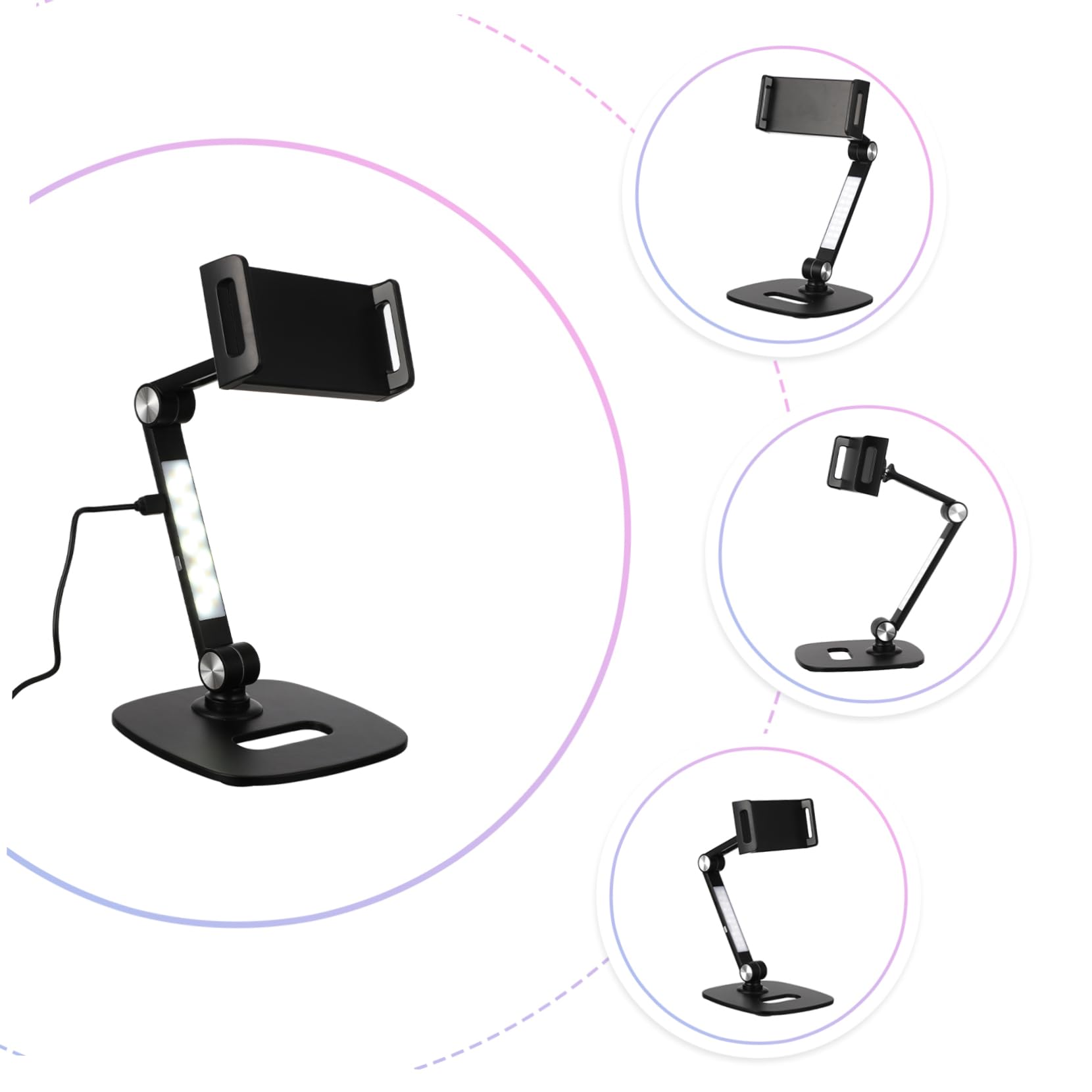 Gadpiparty 1 Juego sostenedor del teléfono de la Tableta portamovil sujeta moviles Base Estable para Tablet Soporte Bandeja de Almacenamiento Aluminio