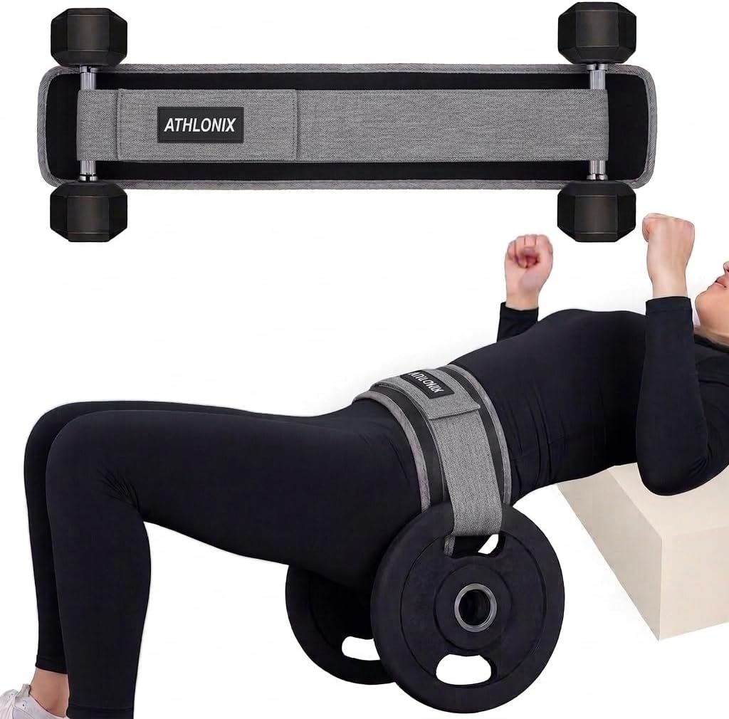 Hip Thrusts Belt for Weights, Kettlebells & Dumbbells, Extra Wide and Long Design with Thick Padding, Glute Builder Hip Thrust Dumbbell Holder Belt, Eliminate Hip Bruising During Glute Training