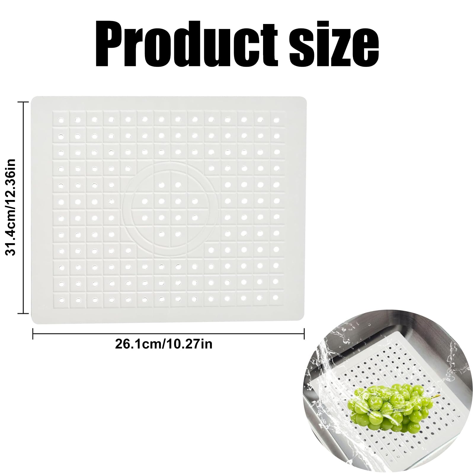 Tappetino Per Lavello In Gomma 31.4x26.1 Cm - Antiscivolo, Tagliabile E Protettivo Per Cucina E Bagno - Foto 9