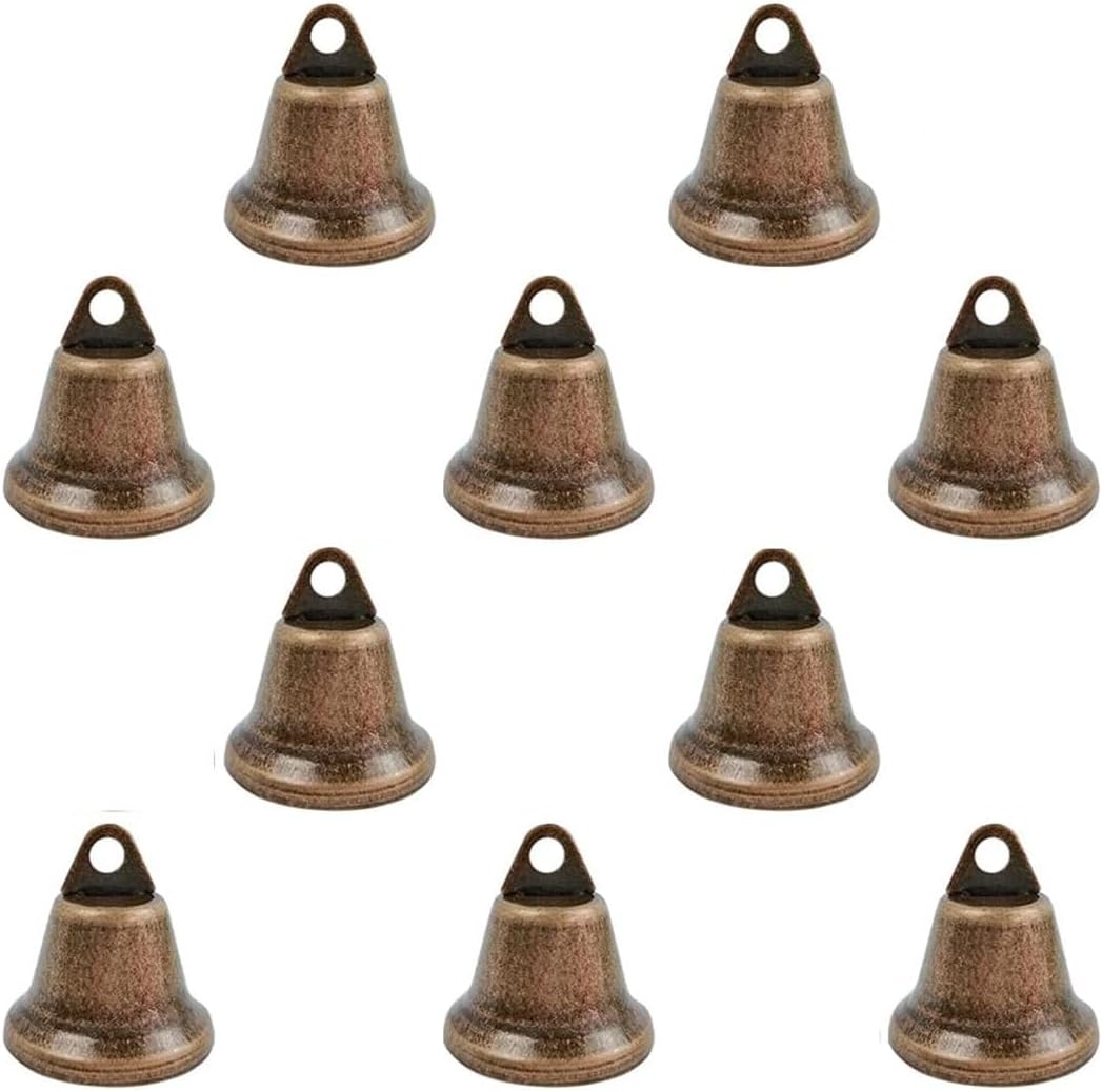 10 PCS Bronze Jingle Bells (38mm), Small Hanging Bells for DIY Crafts, Christmas Decor, Wedding, Wind Chimes, – Home, Farm, Holiday & Party Decoration