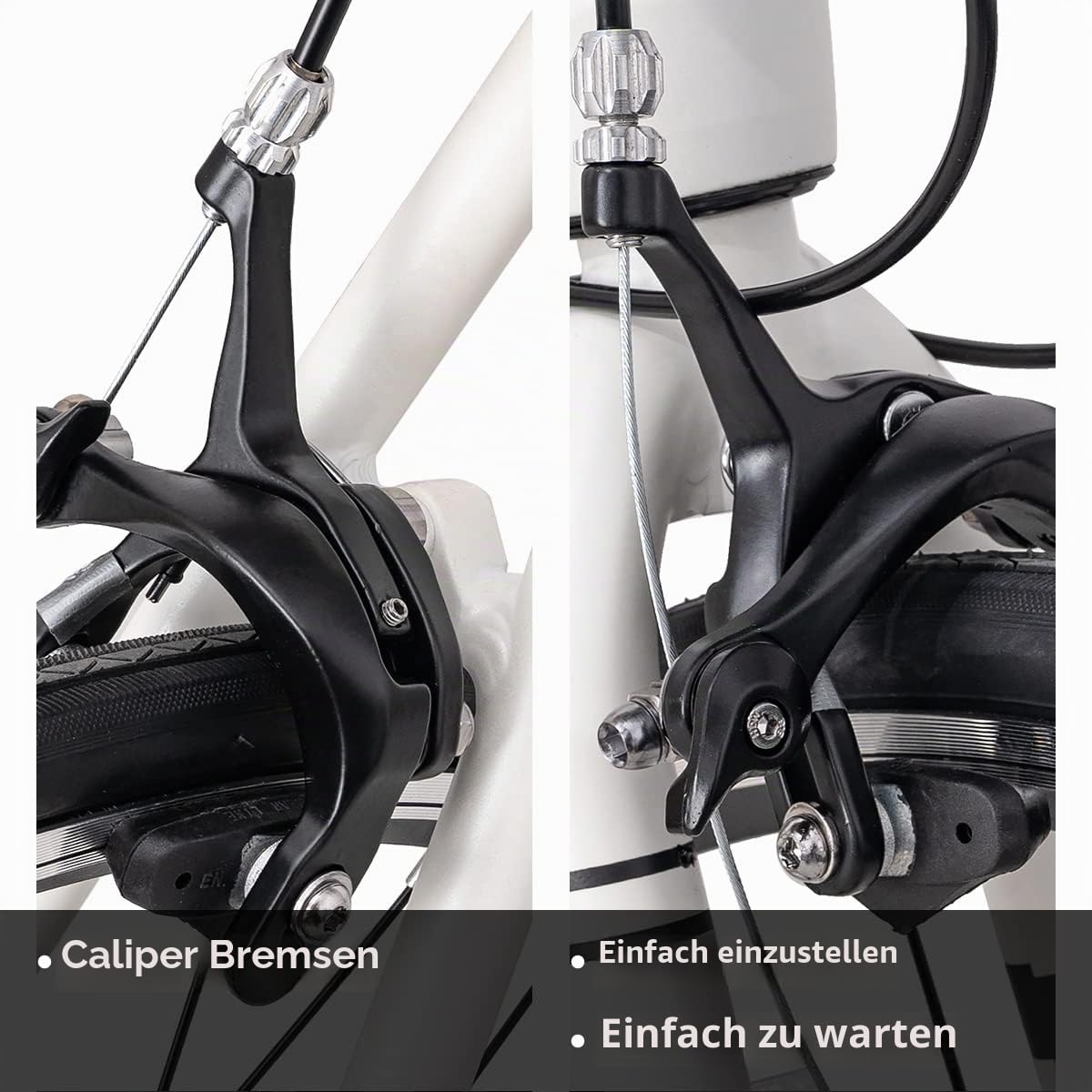 Hiland 700c Rennrad, 14 Gänge, Leichter Aluminiumrahmen, 28 Zoll, Rahmengröße L, City Commuting für Männer und Frauen, Weiß