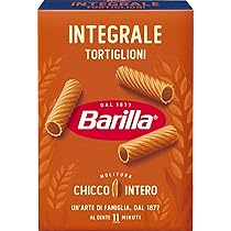 Barilla Pasta Tortiglioni Integrali, Pasta Corta di Semola Integrale di Grano Duro, Integrale, 500 g