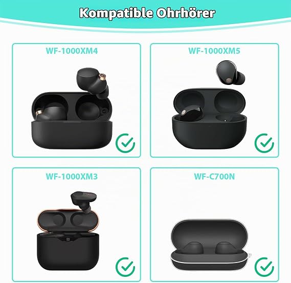 Silicone Earplugs Earphones Silicone Tips for Sony WF-1000XM5 WF-1000XM4 WF-1000XM3 WF-C700N WI-1000X & XBA 4 Pairs Soft Silicone Earplugs (XS/S/M/L) - More Comfortable