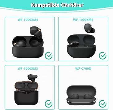 Silicone Earplugs Earphones Silicone Tips for Sony WF-1000XM5 WF-1000XM4 WF-1000XM3 WF-C700N WI-1000X & XBA 4 Pairs Soft Silicone Earplugs (XS/S/M/L) - More Comfortable