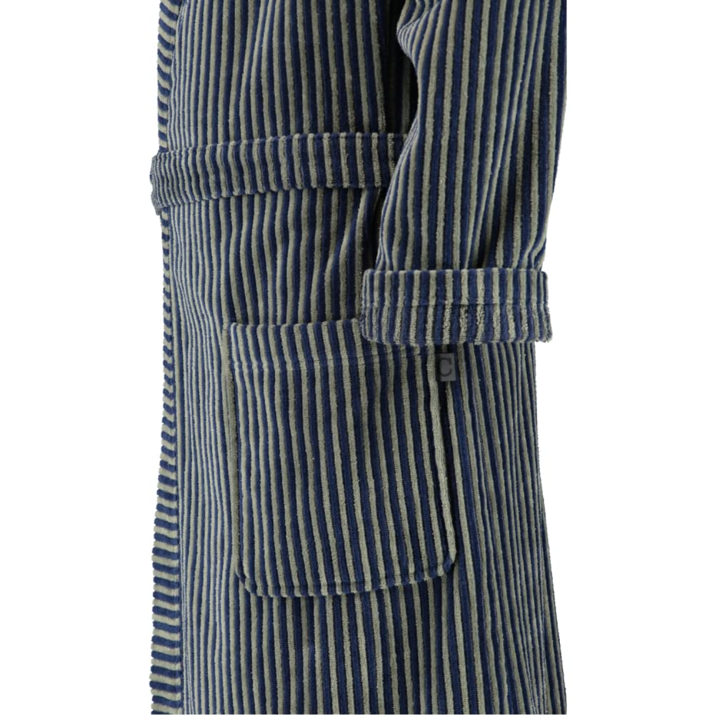 Cawö Herren-Kimono Extraleicht 4854 Farbe blau-field Größe 58 Morgenmantel Männer-Bademantel