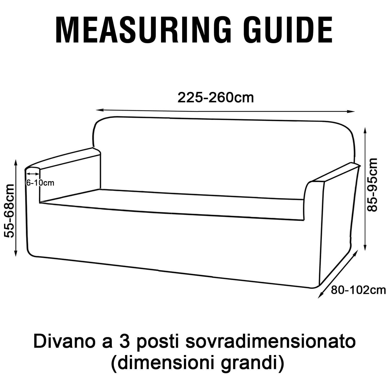 BellaHills Impermeabile Copridivano Grande 3 Posti Con Braccioli(225-260cm), Super Elasticizzato Copri Divano, Copridivani Antiscivolo Antimacchia, Universale Sofa Cover Moderno, Sabbia
