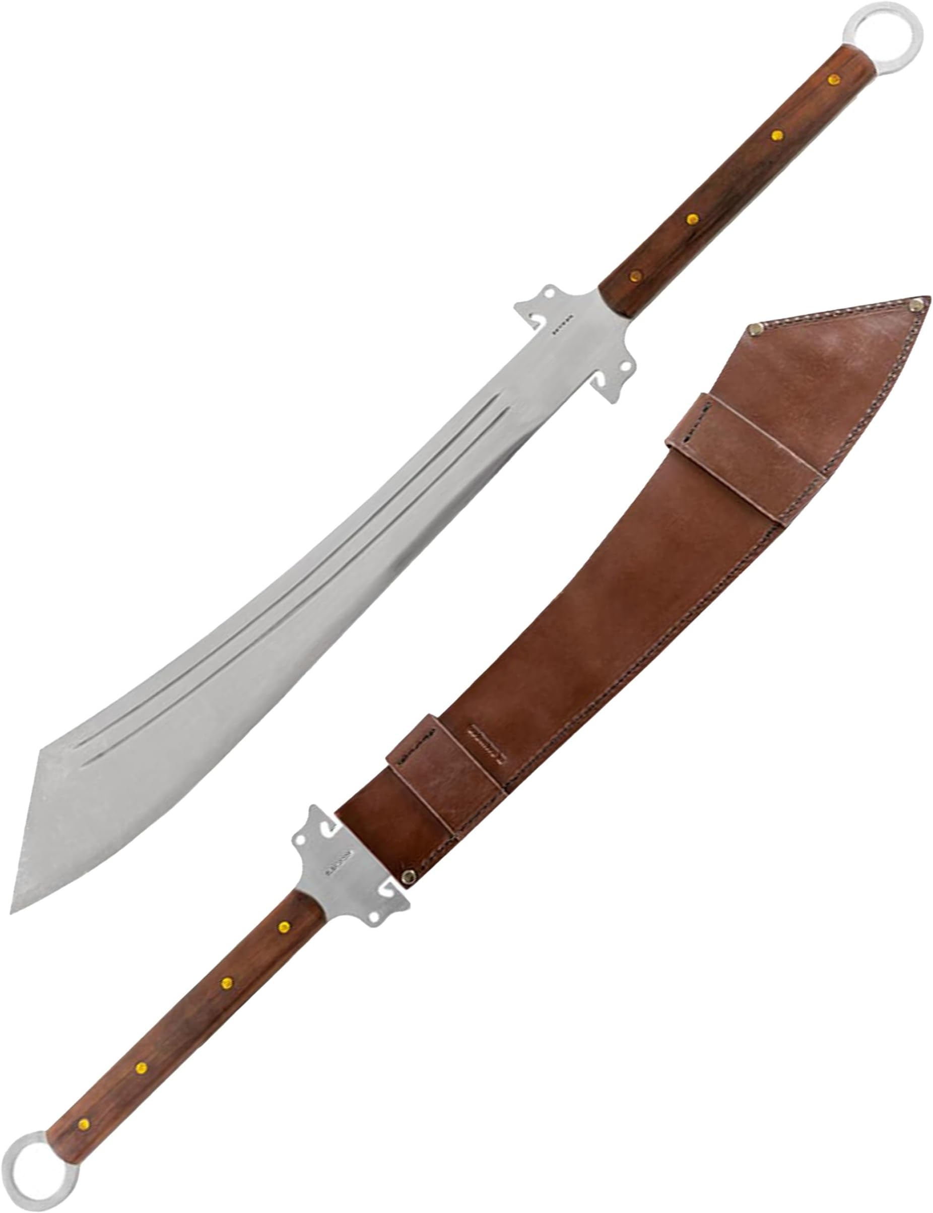 Tool & Knife Dynasty Dadao Sword | 1075 High Carbon Steel Martial Arts Sword with a Walnut Handle | 6mm Thick with Handcrafted Welted Leather Sheath | 21.3in Blade | 51.2oz