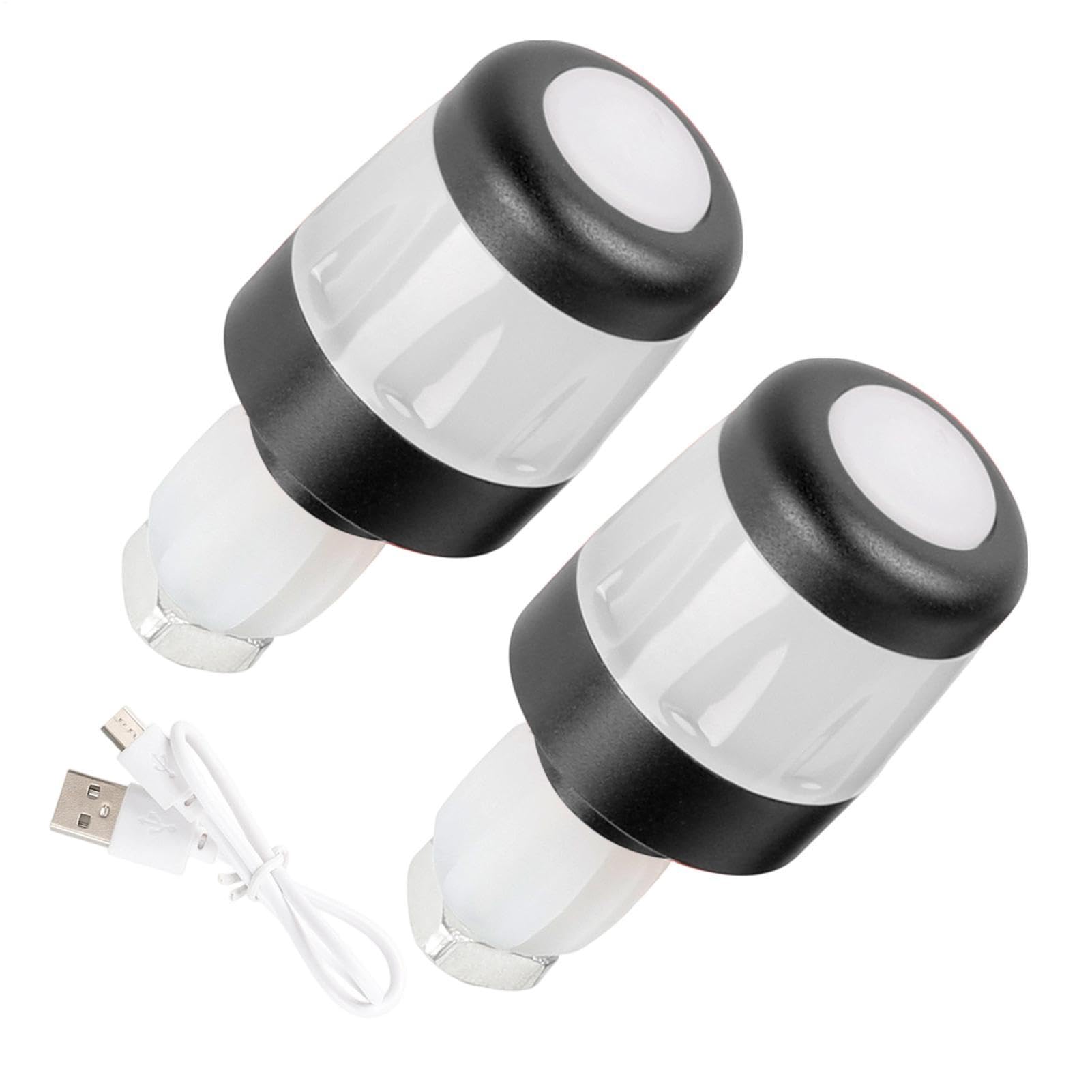 Intermitentes de manillar con puños LED recargables e impermeables para bicicletas 8