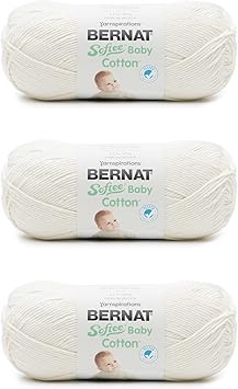 Bernat Softee Baby Cotton Cotton Yarn - 3 Pack of 120g/4.25oz - Blend - 3 DK Light - 254 Yards - Knitting/Crochet