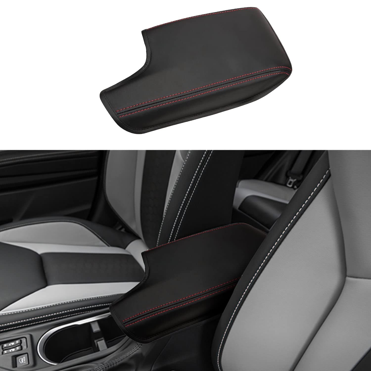 BoxCheer Armrest Cover for 2017-2023 Subaru Impreza 2018-2023 Crosstrek Center Console Protector Pad Anti-Scratch Leather Interior Accessories - Red