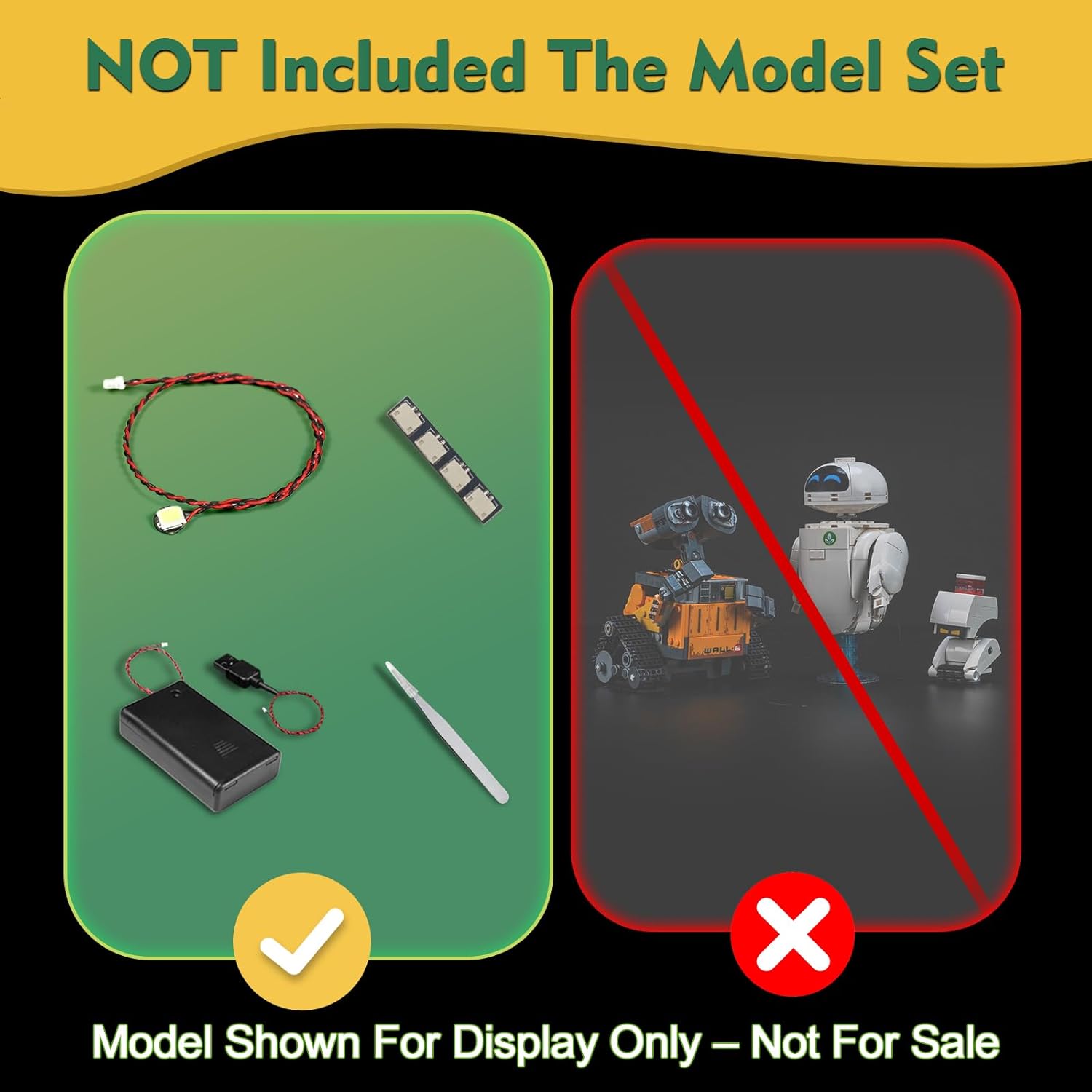 LocoLee Light kit Compatible with Lego 43279 Wall-E and EVE - No Model Only Light, LED Lighting Accessories Compatible with Lego Disney Pixar Walle, Not Include Model