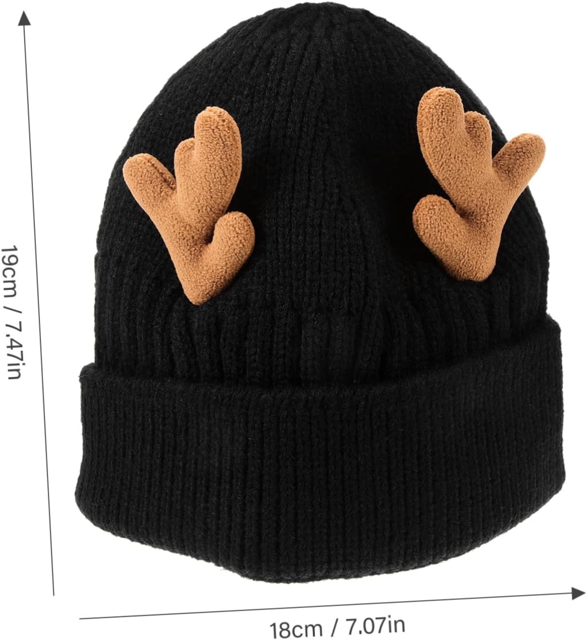 Antler Knit Beanie Holiday Hat Casquette Santa Hat Lighted White Fur Reindeer Beanie Adult Christmas