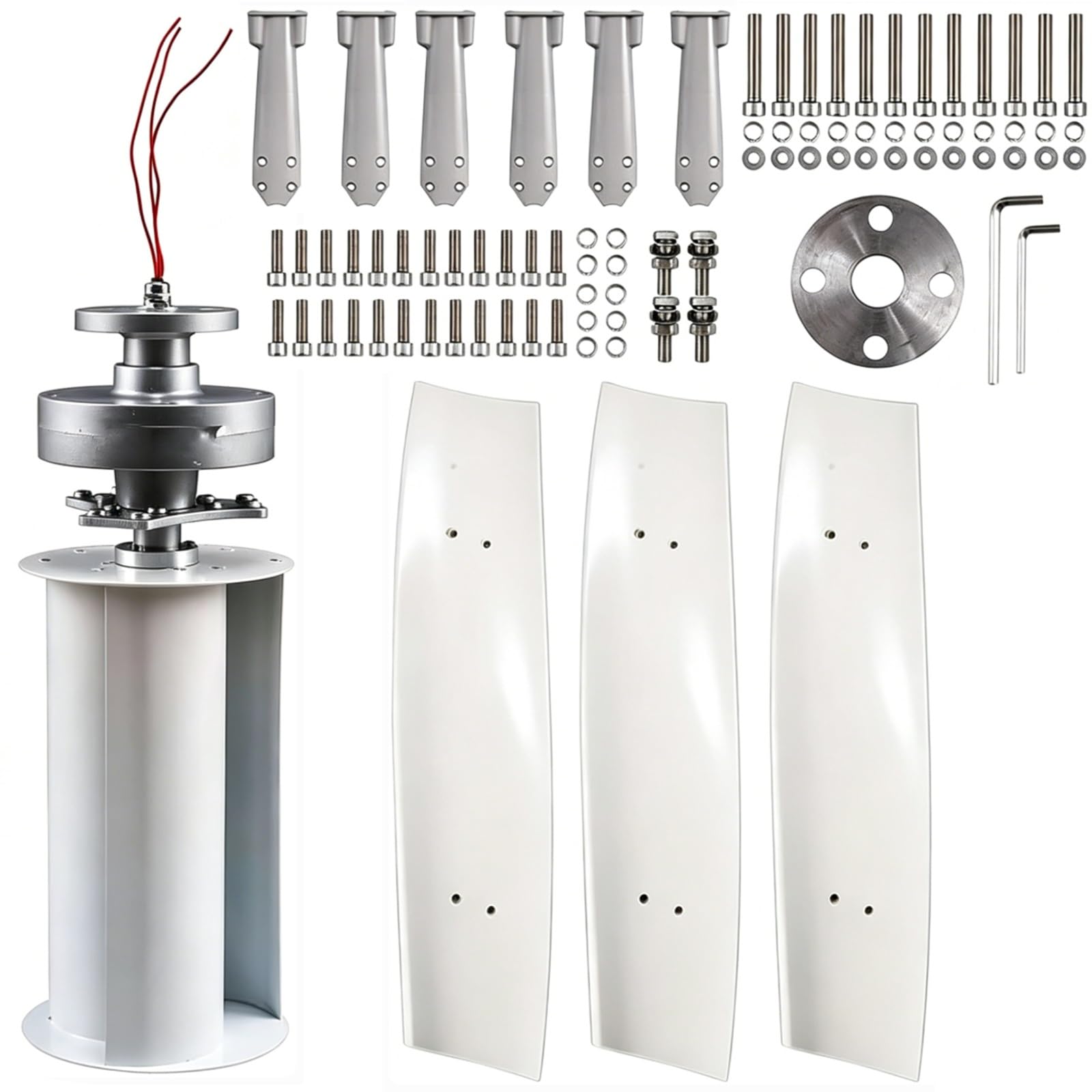 Generador de turbina eólica Vertical 16000W/20000W 12V 24V 48V 220V, con 3 Palas, generador de CC para viviendas, chalets y Sistemas híbridos solares y eólicos(16000W,12V)
