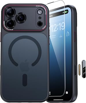 JUESHITUO for iPhone 17 Pro Case for Magsafe [Integrated Camera Lens Protection] [Camera Control Button Protection] Military Grade Shockproof Drop Protection Black