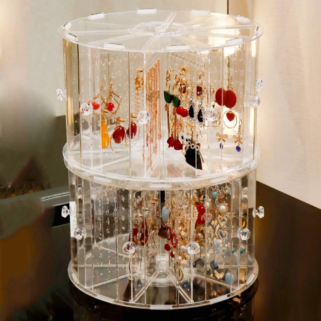 Plastic Transparent Earring Shelf Display Stand, Household Jewelry Box Hanging Necklace Storage