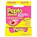 Pepto Bismol To Go 5 Symptom Digestive Relief Medicine, Upset Stomach and Diarrhea Relief, Cherry Flavor, 12 Chewable Tablets