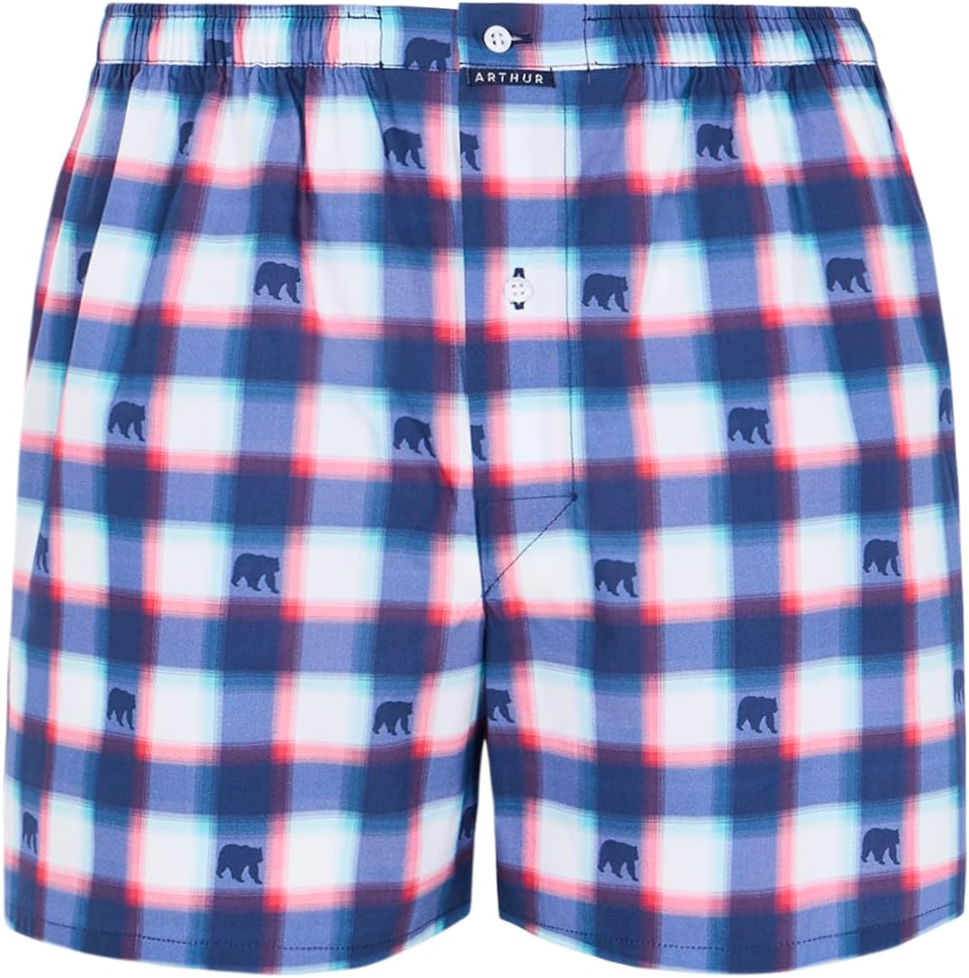 ARTHUR Caleçon Homme Classique Vichy 100% Coton Bio - Confort Optimal, Ceinture Élastiquée, Couture Plate, Coupe Française Intemporelle