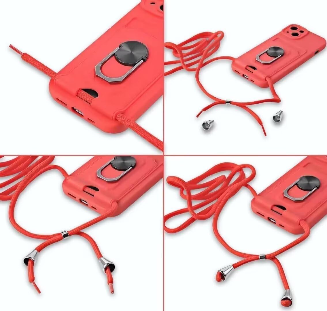 Aithne Funda con Cuerda para Xiaomi Redmi Note 13 Pro 5G/Poco X6 5G Case con Ranura para Tarjetas,360 Anillo función de Soporte Cubierta -Azul — view 7