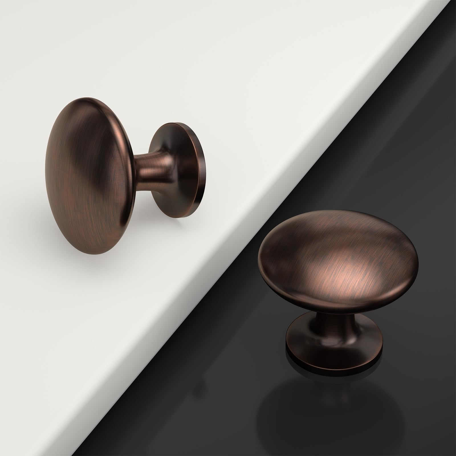 LONTAN 20 Pomos de Bronce Frotados Con Aceite para Muebles - Modernos para Cocina, Cajones, Puertas, Dormitorio y Baño