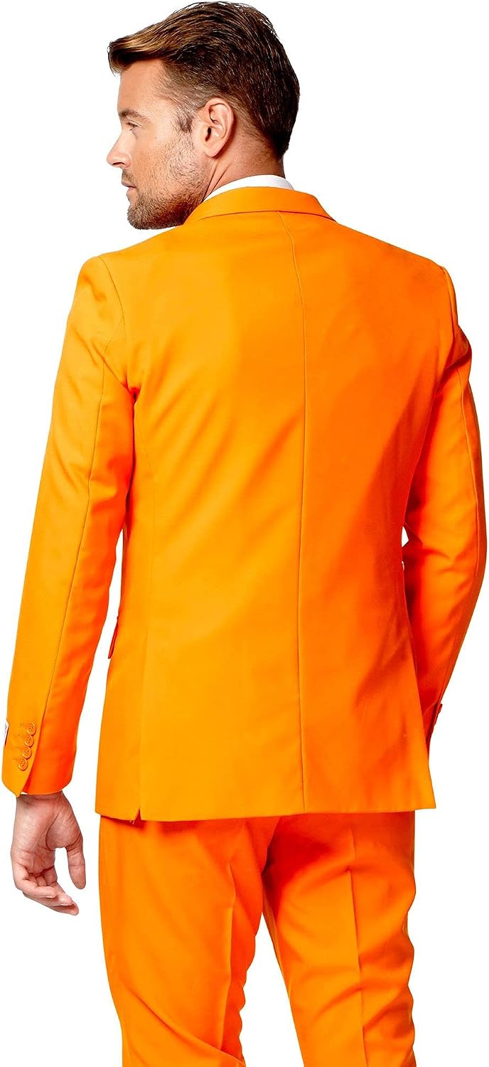 Opposuits Men’s Solid Color Party Suit – 3-Piece Prom & Wedding Suit Set with Jacket, Pants and Tie