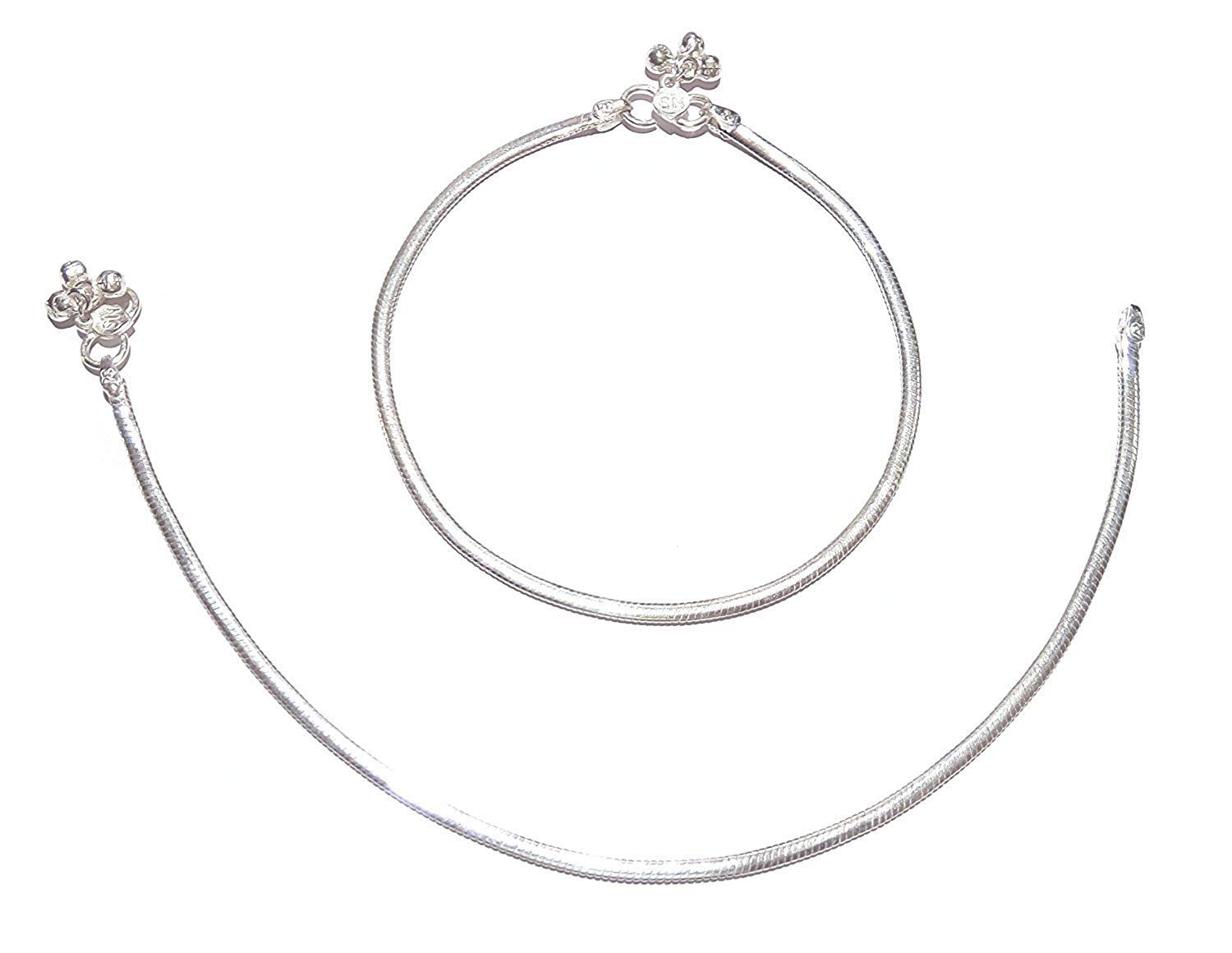 A-One Collection White 925-Silver Anklets/Payal Plain for Women and Girls (B07JZWKNWL) Amazon Price History, Amazon Price Tracker