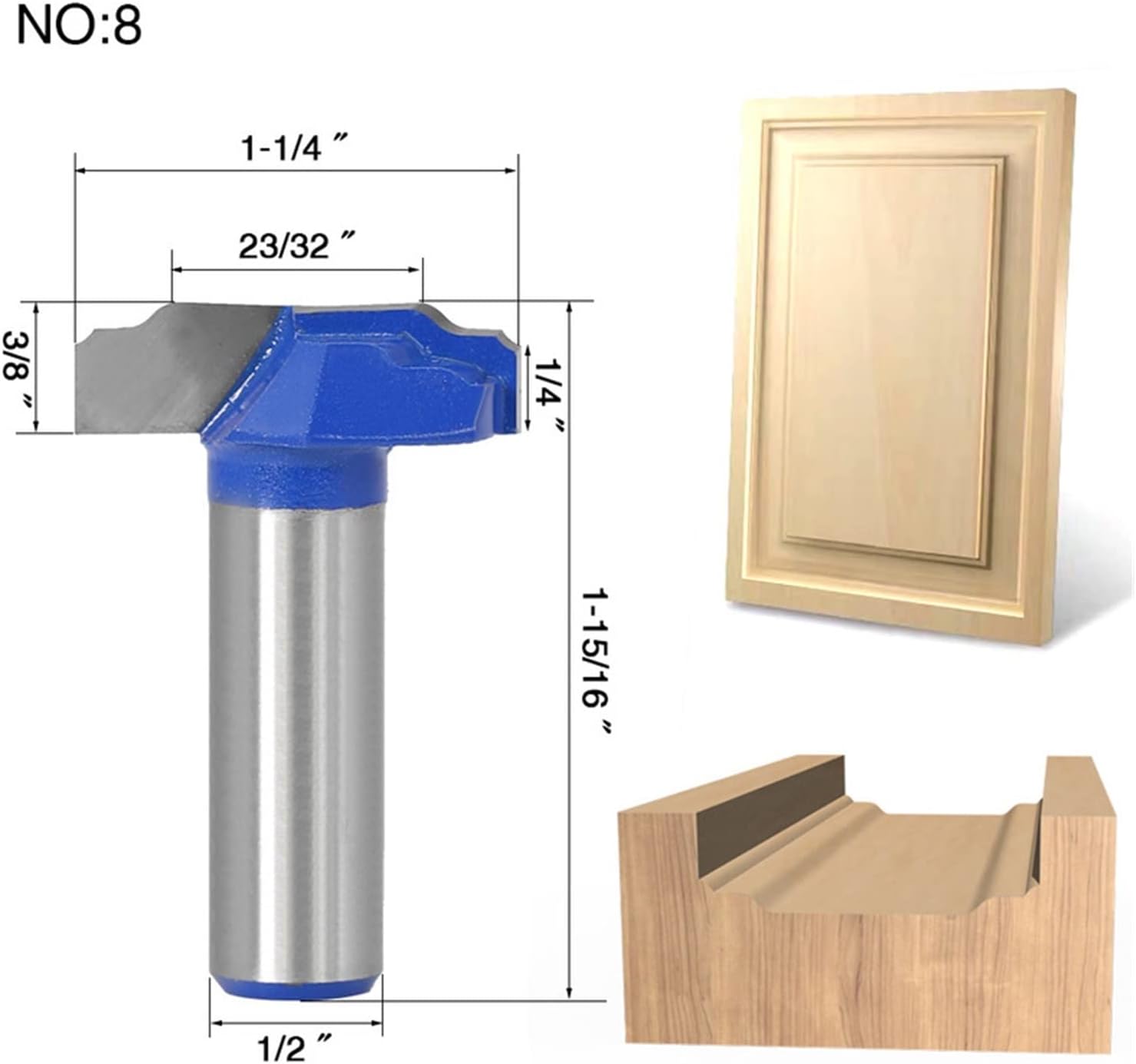 Surface Milling Cutter 1Pcs 1/2" Shank Straight Electric Woodworking Router Bit Door Panel Trimming Head Woodworking Router Cutting (Cutting Edge Length : 6)