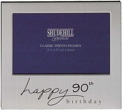 Shudehill Giftware - Marco de fotos de cumpleaños 90 de 5 x 3.5 pulgadas