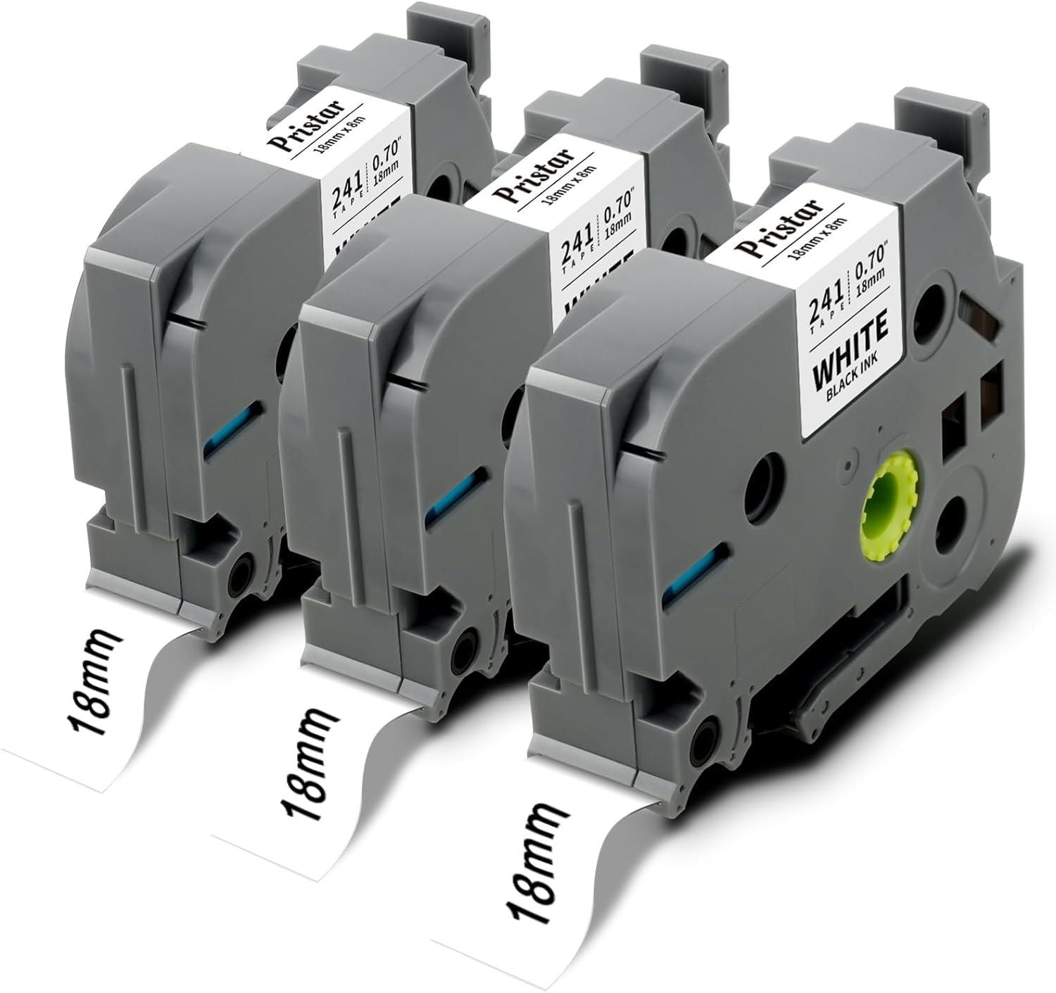 Pristar Compatible for Brother TZe Tape Replacement for TZE-241 Tze241 TZ-241 TZ241 for Brother Label Maker P-Touch PT-D400AD PTD600 PT-P700 PT2730 Cube, 18mm Black on White Tape 3/4" x 26.2', 3-Pack