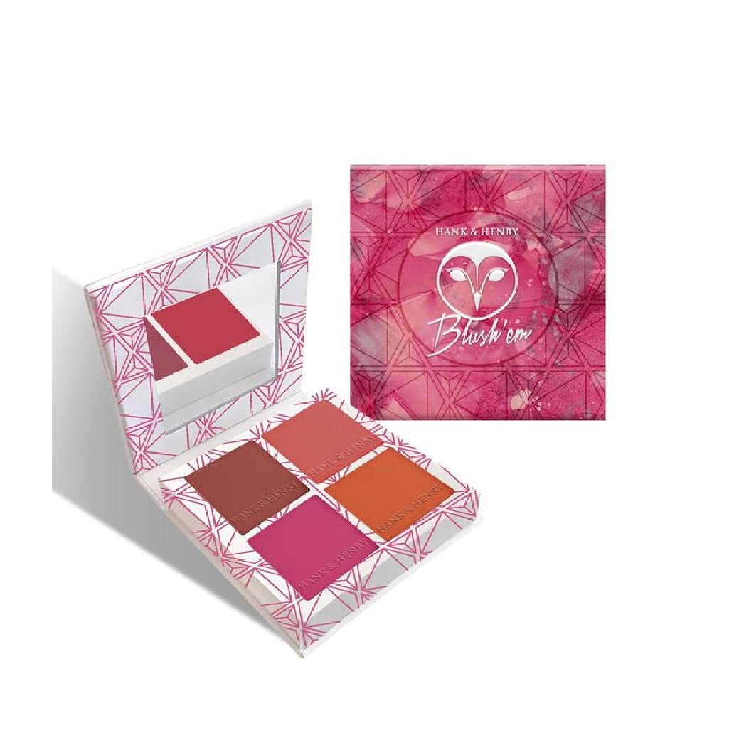 Hank & Henry, Los Angeles- Blush'em. Highly Pigmented & blendable Blusher formula, Smooth SHIMMER & MATTE Powder shades, Long-lasting Vegan makeup. - Med/Dark