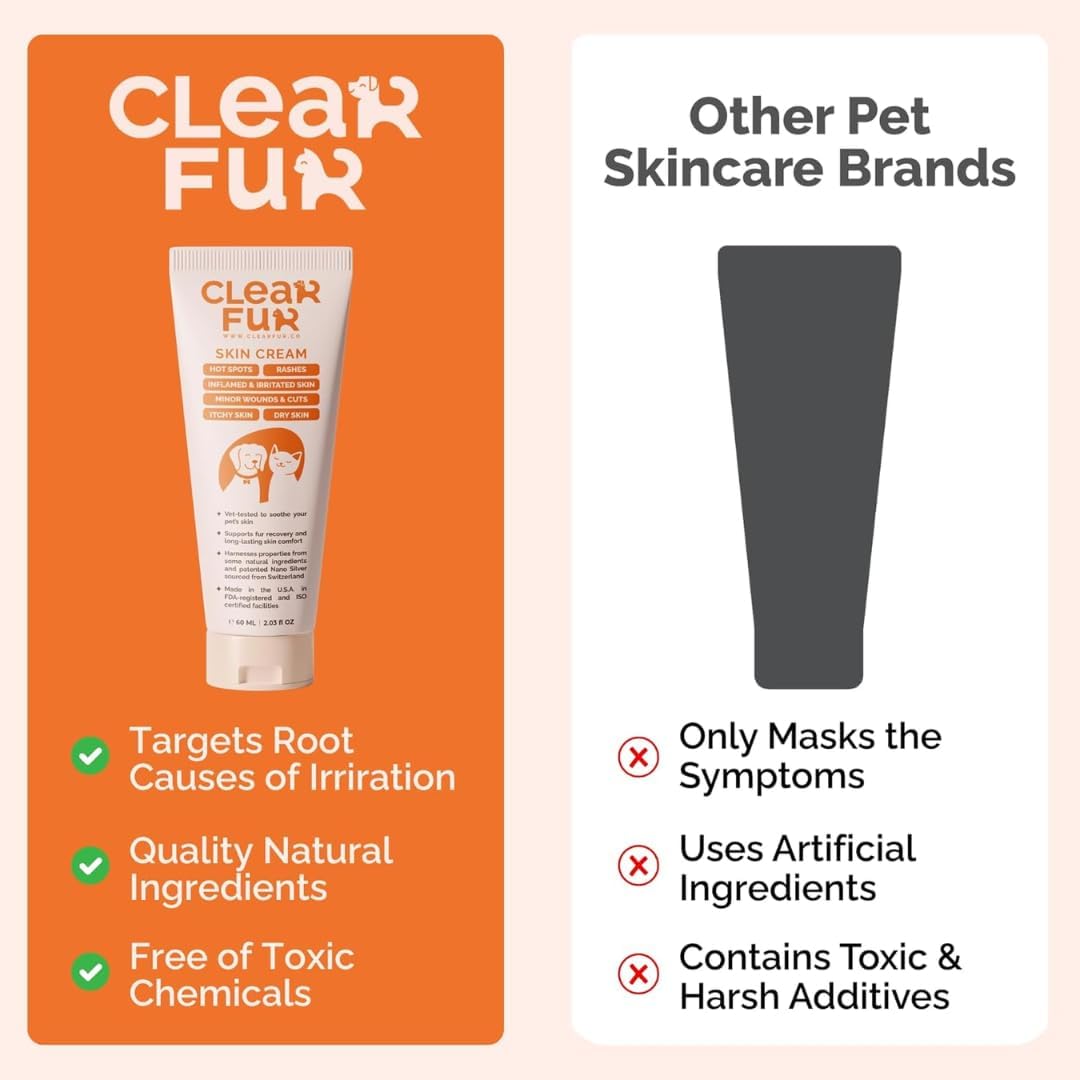 3-Pack Hot Spot & Itch Relief Skin Cream for Dogs & Cats | Fast & Lasting Relief | Treats The Source Natural Ingredients & Colloidal Silver Vet-Recommended Safe & Non-Toxic Made in USA (2oz)