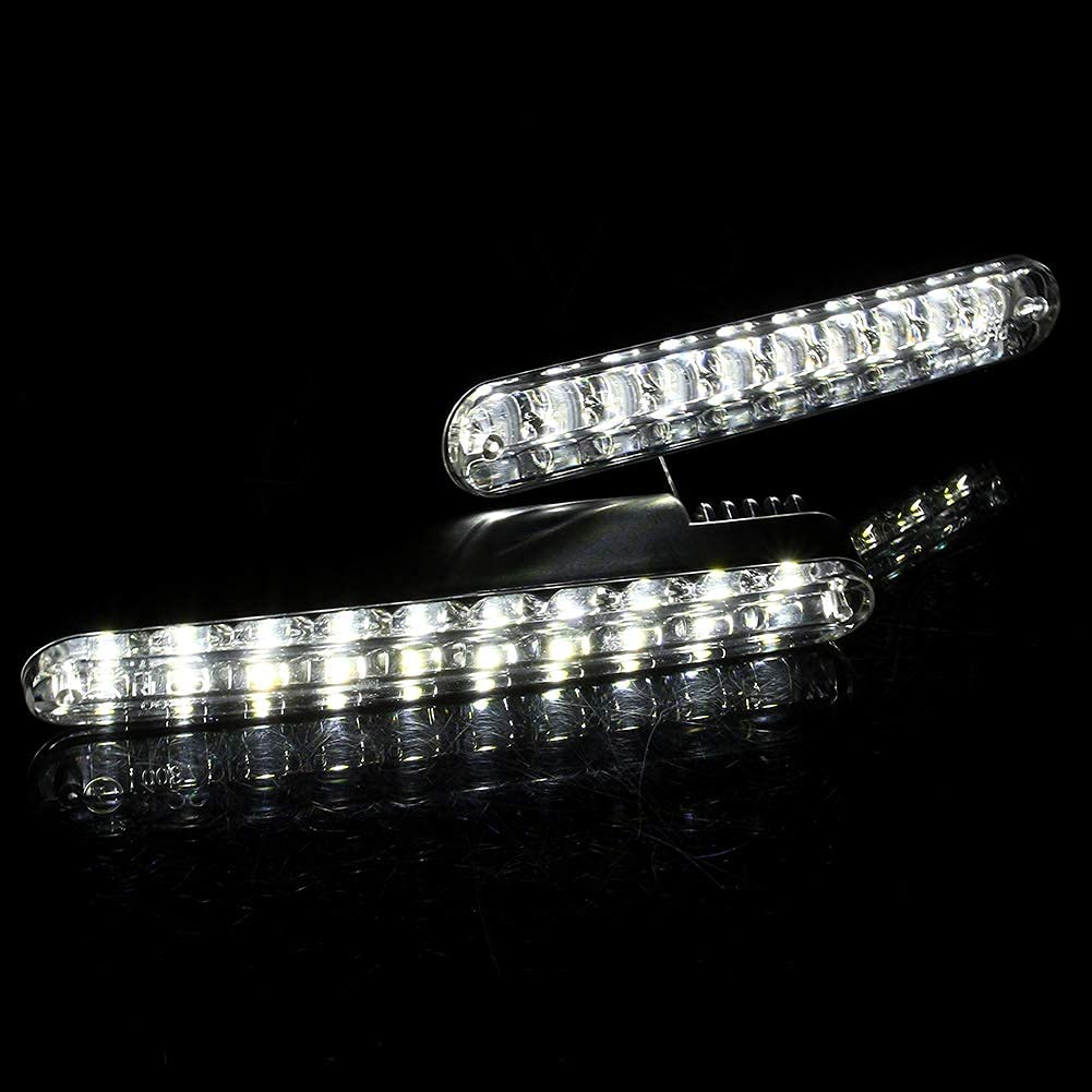 voiture feux jour Yctze pour led diurne voiture pour feux led diurne Feux diurnes à LED, 2X30 diodes électroluminescentes 12V voiture 12V DC Feux diurnes DRL au volant lampe de lumière du jour + clig