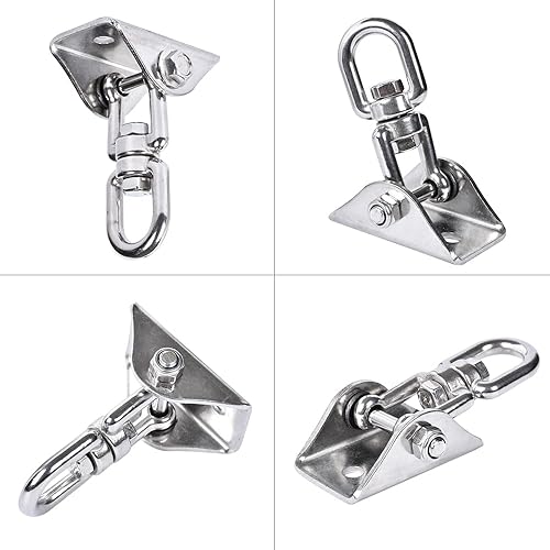 Miniatura 4 de Ganchos giratorios de 360 para 1200 libras de acero inoxidable 304, juego de ganchos para columpio para madera y hormigón para yoga, hamaca,