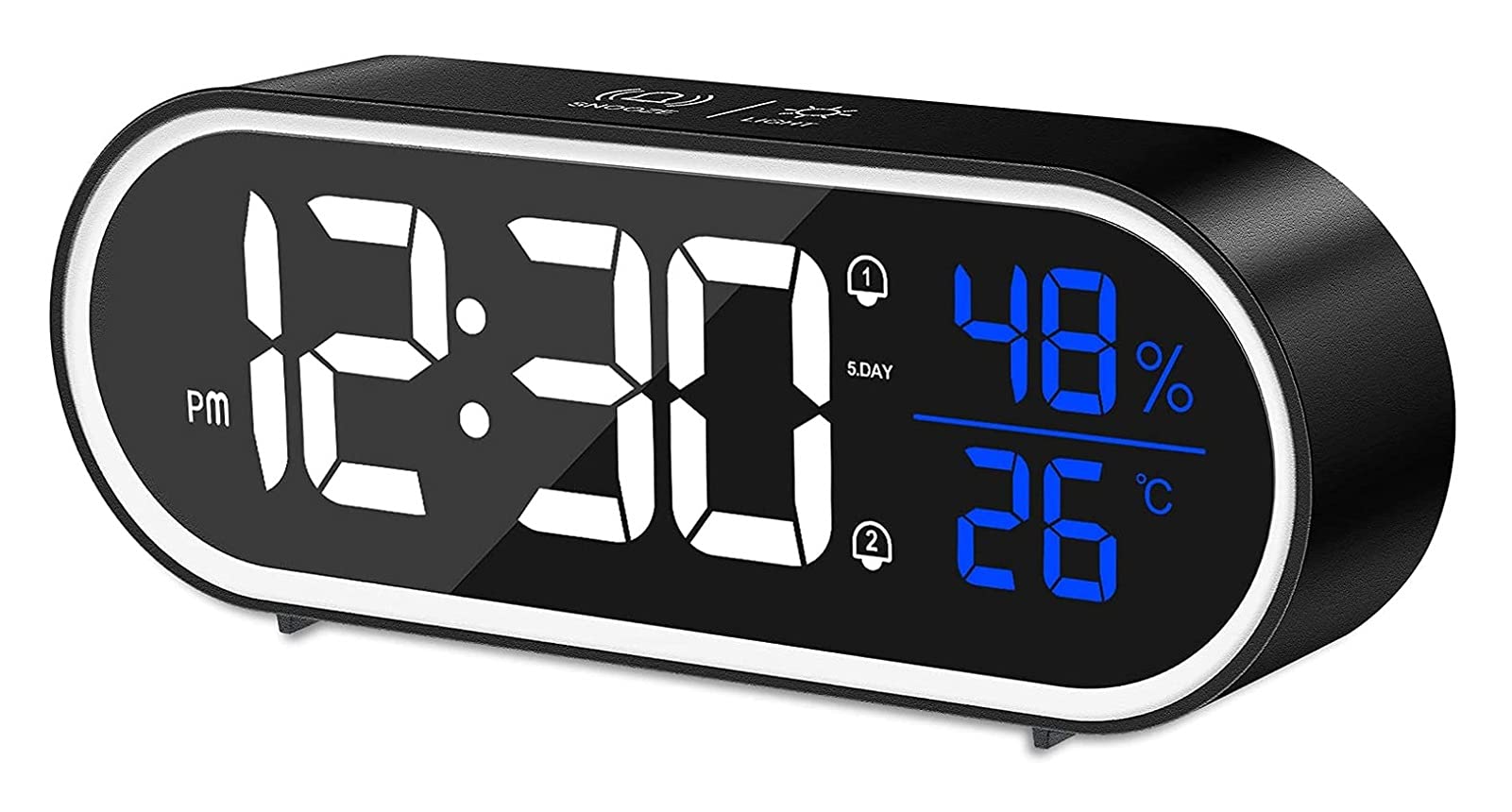 Réveil de chambre avec thermomètre et hygromètre pour matins sereins