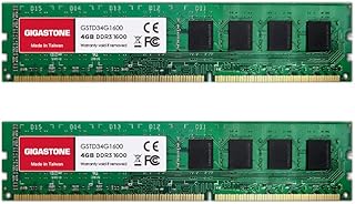 【DDR3 RAM】 Gigastone Desktop RAM 8GB (2x4GB) DDR3 8GB DDR3-1600MHz PC3-12800 CL11 1.5V 240 Pin Unbuffered Non ECC UDIMM for PC Computer Desktop Memory Module (Desktop ONLY)