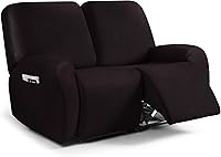 Vista 132 de Fundas para sillas reclinables con aspecto de cuero, funda elástica de 4 piezas, funda suave para silla reclinable, protector de muebles lavable