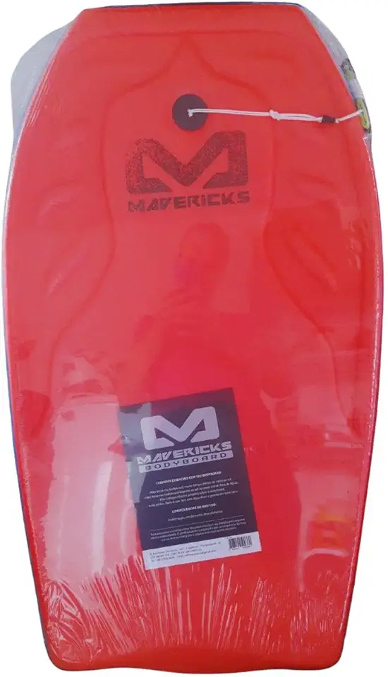 Prancha Surf Bodyboard Grande c/ leash ATÉ 50KG Mavericks (Vermelha)