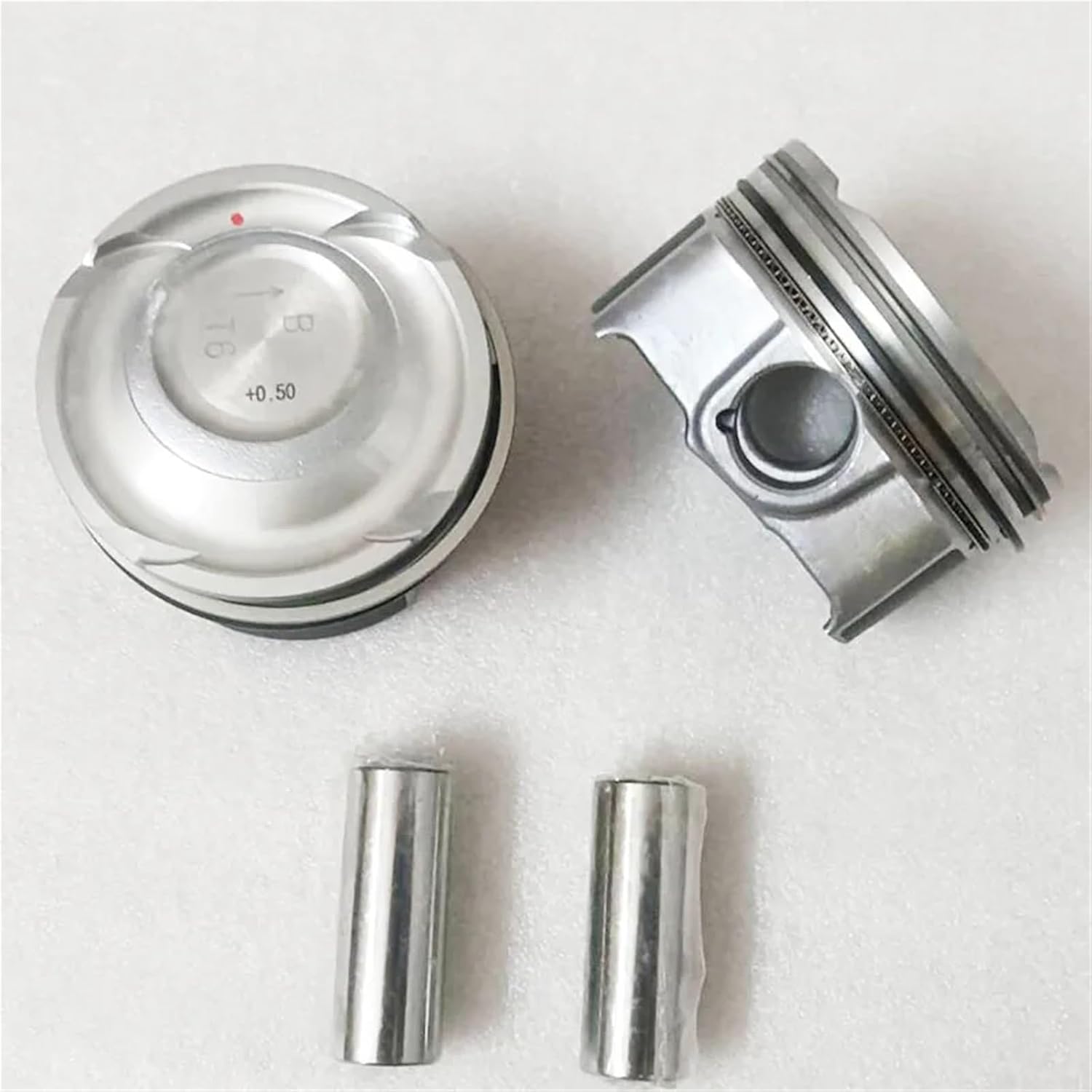 4 PCS 23040-2BAA0 23041-2BAA0 Engine Pistons Compatible with Hyundai Elantra Veloster Compatible with Kia Soul Forte Koup 1.6T Turbo G4FJ 2017-2020 +0.50MM